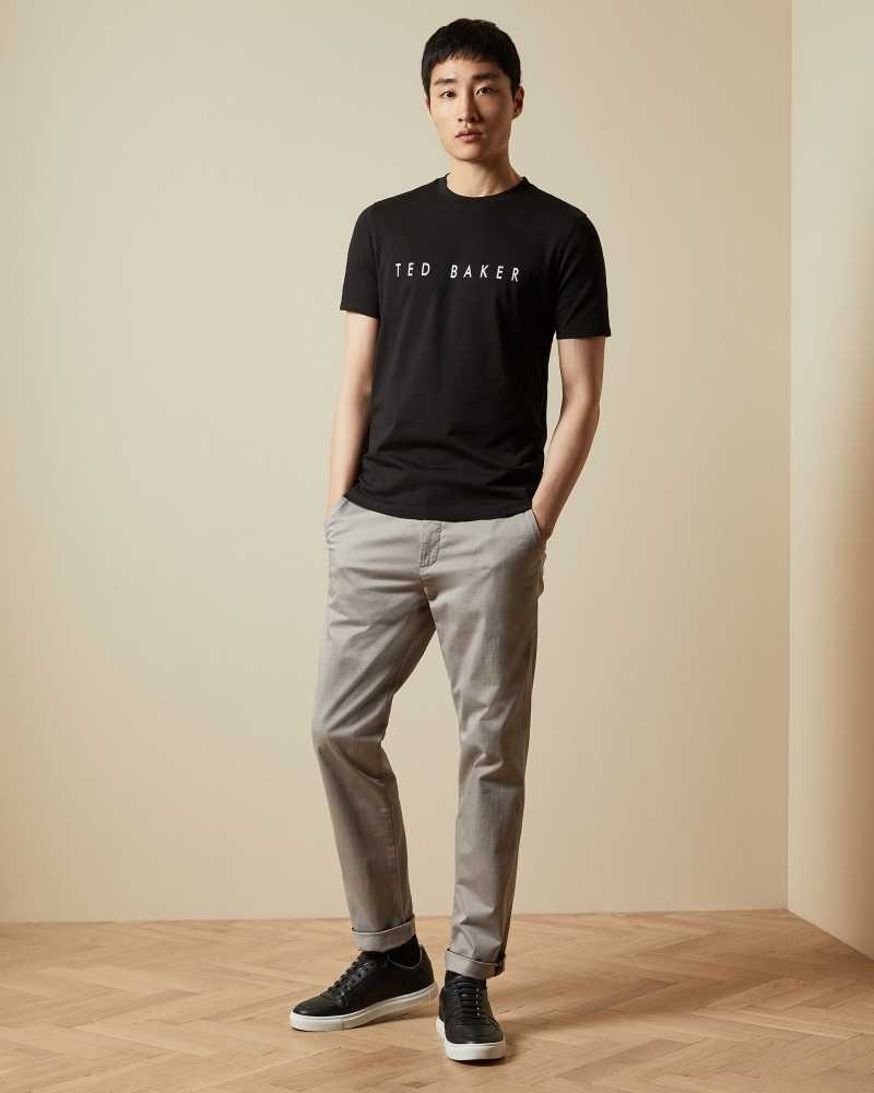 Black Ted Baker Broni Short Sleeve Branded T-Shirt | ZA0001288