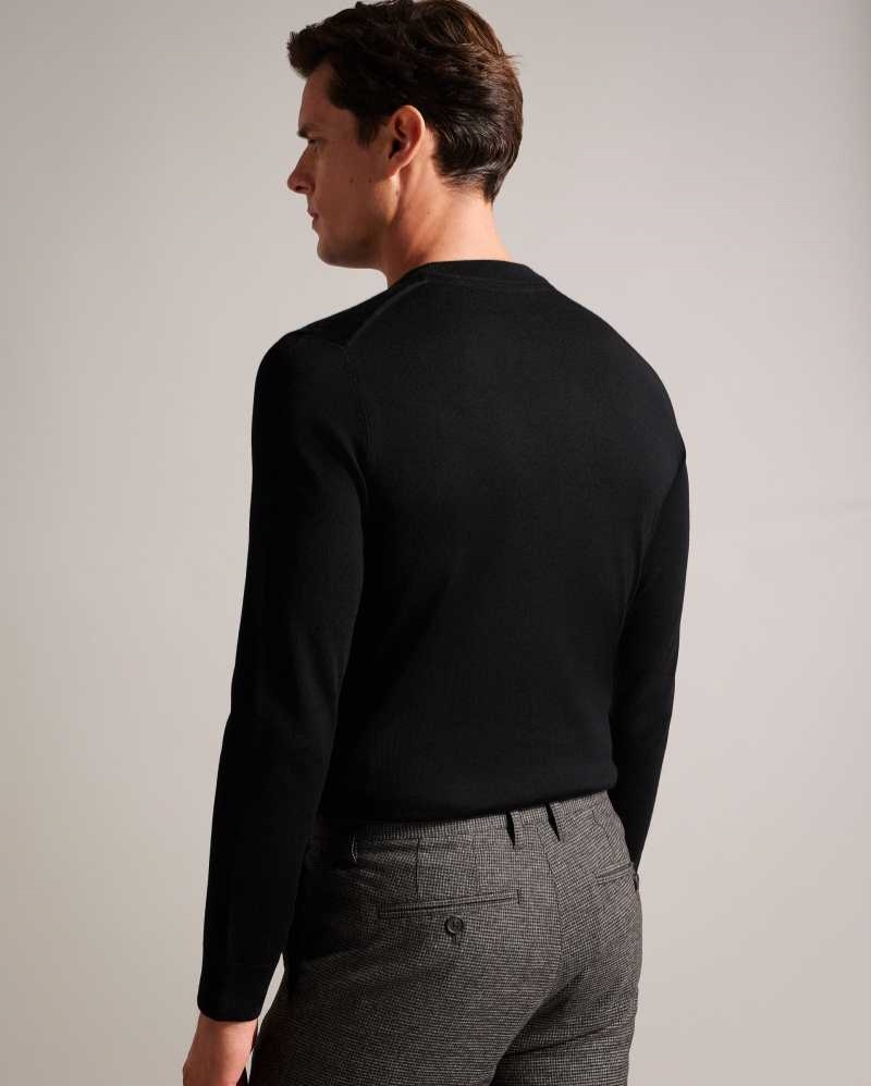 Black Ted Baker Carnby Lightweight Wool Jumper | ZA0000784