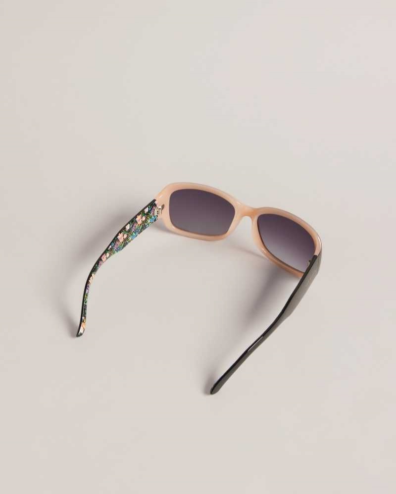 Black Ted Baker Charlsy Oversized Rectangle Frame Sunglasses | ZA0002121