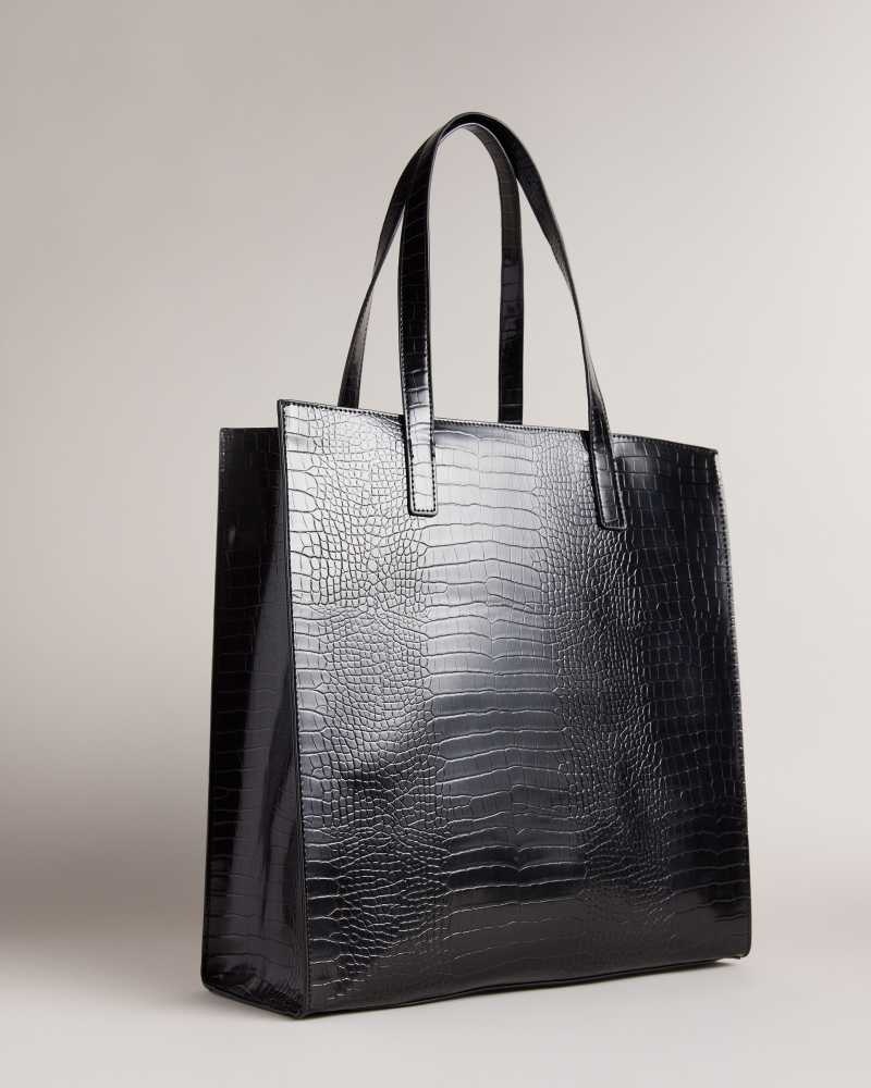 Ted Baker Tote Bags Discount Prices - Black Croccon Croc Detail Large ...