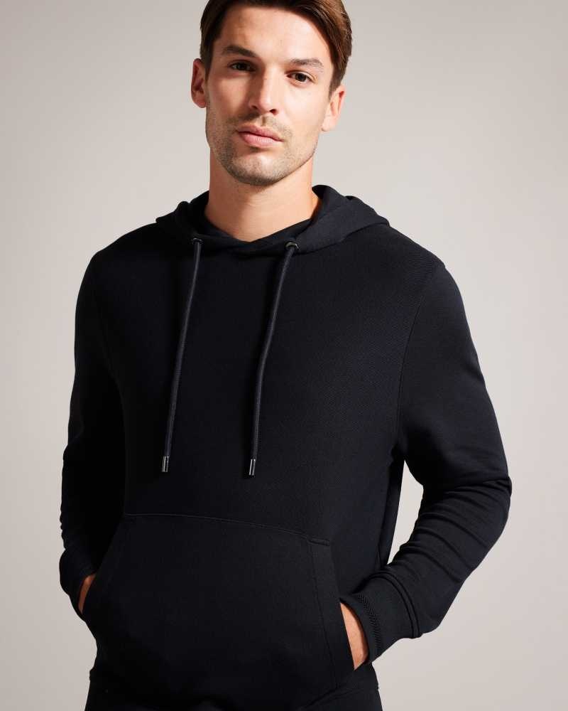 Black Ted Baker Ellja Long Sleeve Cotton Twill Hoodie | ZA0001419