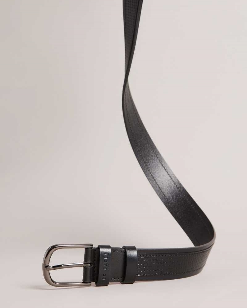 Black Ted Baker Jawdun Woven Leather Belt | ZA0001741