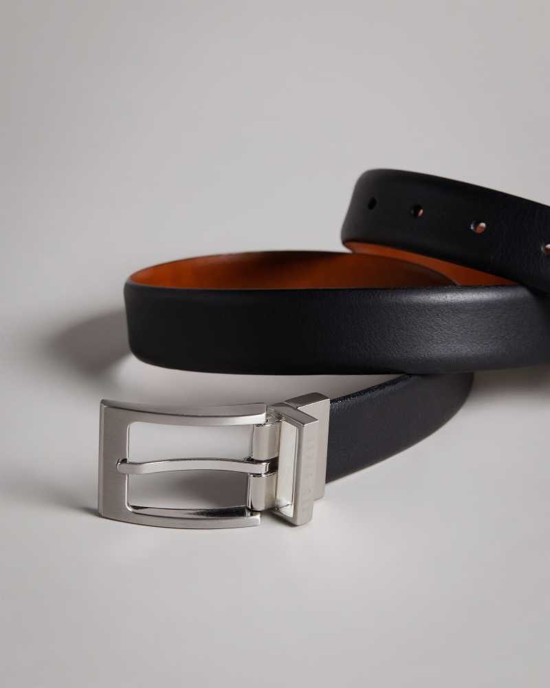 Black Ted Baker Karmer Reversible Leather Belt | ZA0001780