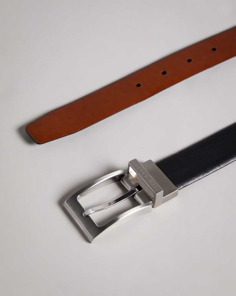 Black Ted Baker Karmer Reversible Leather Belt | ZA0001780