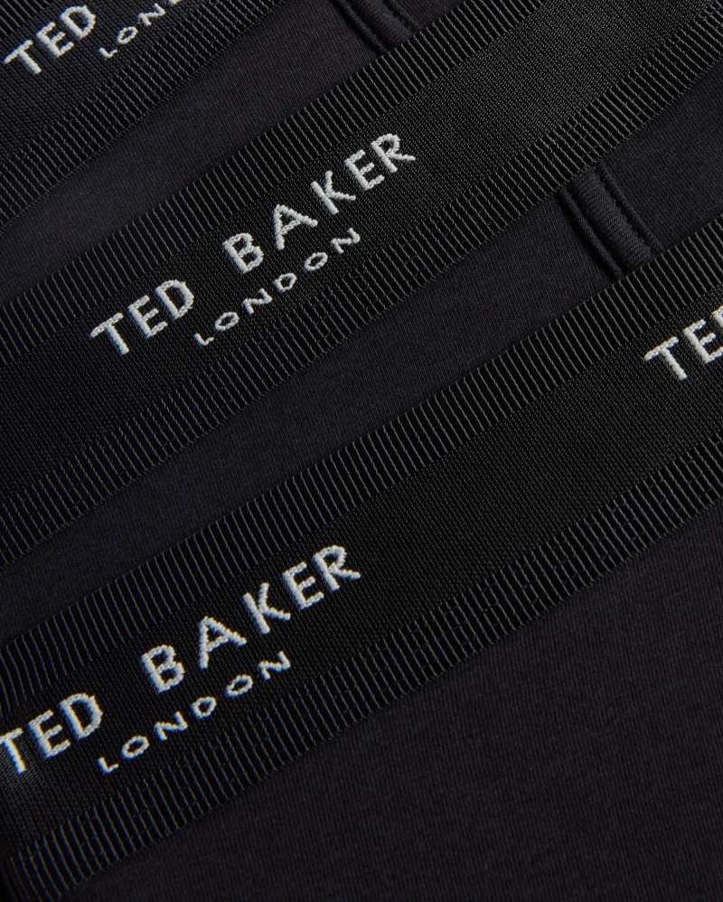 Black Ted Baker Marcc Three Pack Of Cotton Trunks | ZA0001583