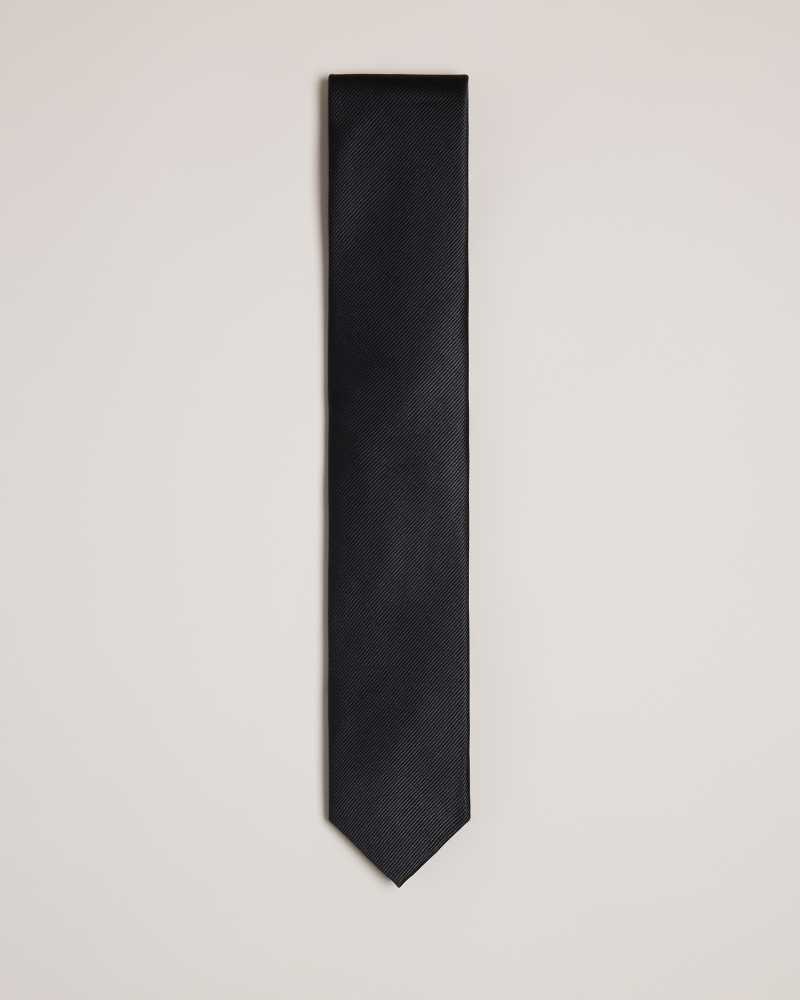 Black Ted Baker Moorez Ottoman Silk Tie | ZA0002165