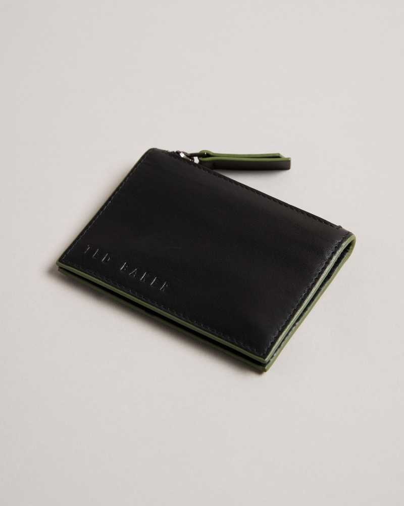 Black Ted Baker Nator Zipped Cardholder | ZA0000358