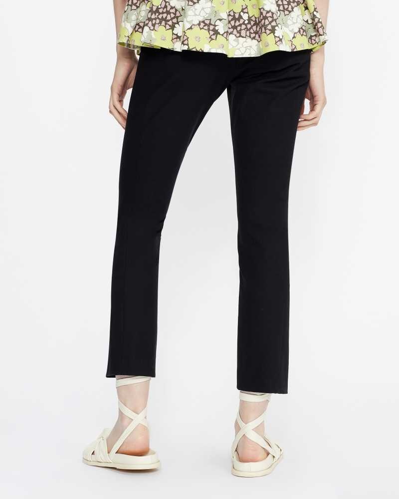 Black Ted Baker Ozete Slit Detail Trousers | ZA0001500