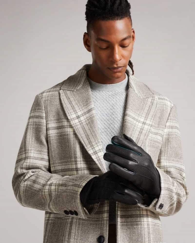 Black Ted Baker Parmed Leather Gloves | ZA0001821