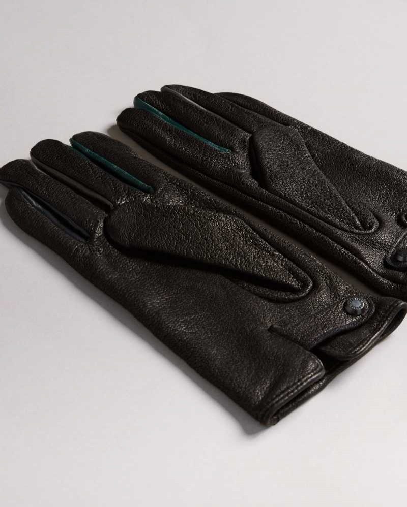 Black Ted Baker Parmed Leather Gloves | ZA0001821