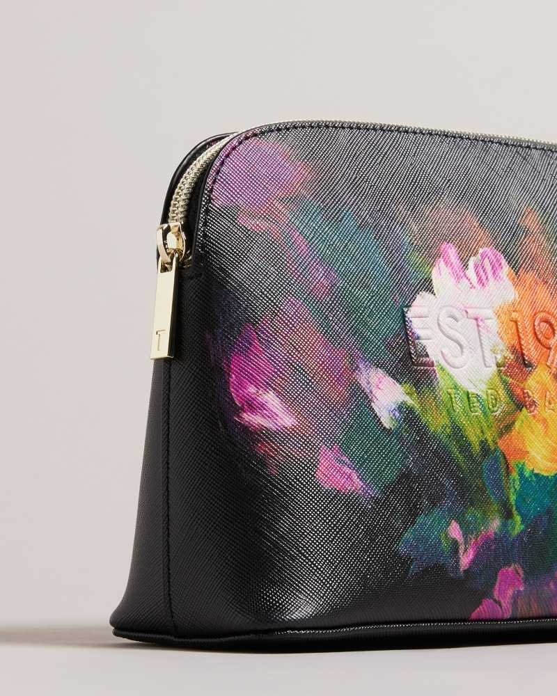 Black Ted Baker Perycon Art Print Makeup Bag | ZA0000334