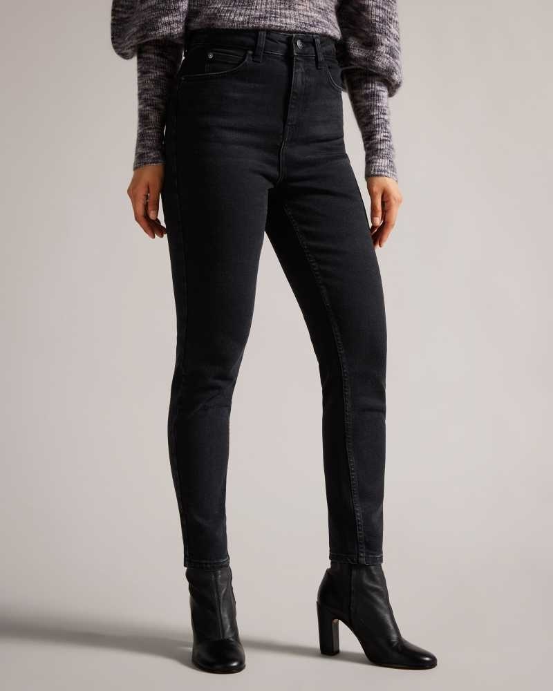 Black Ted Baker Poppiyy Skinny Washed Black Jeans | ZA0000679