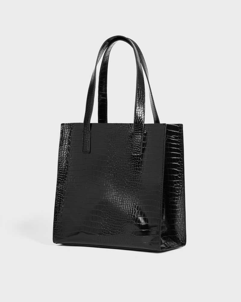 Ted Baker Womens Tote Bags Price South Africa - Black Reptcon Croc ...