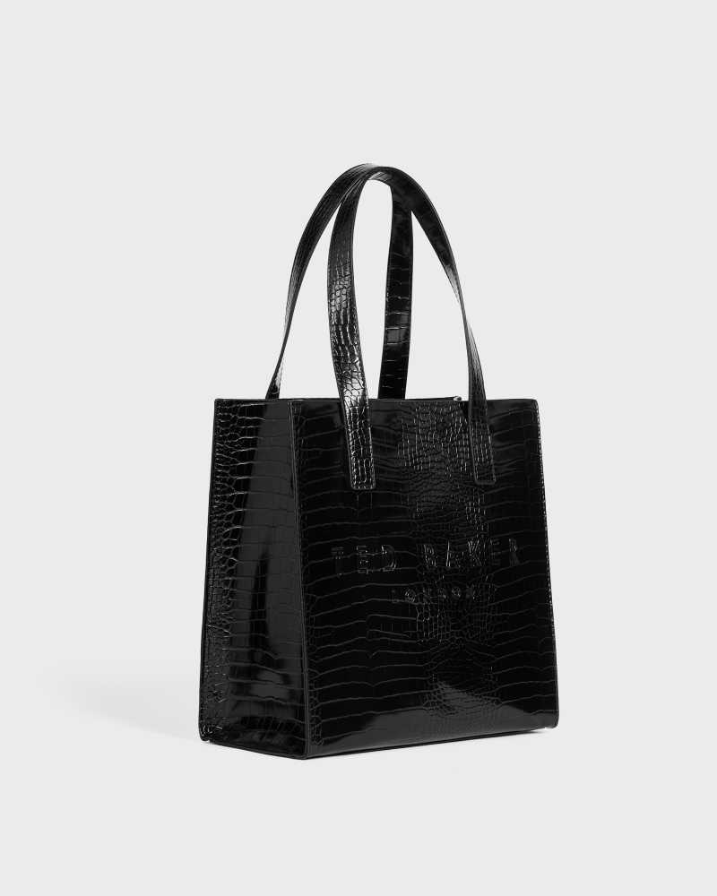 Ted Baker Womens Tote Bags Price South Africa - Black Reptcon Croc ...