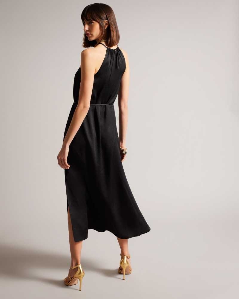 Black Ted Baker Roxieyy Halterneck Midaxi Dress | ZA0000224