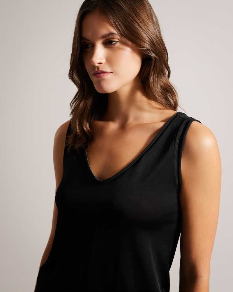 Black Ted Baker Shavon V Front Vest | ZA0001598