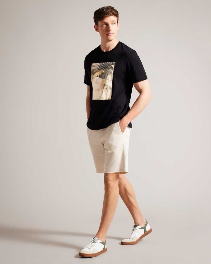 Black Ted Baker Species Short Sleeve Abstract Graphic T-Shirt | ZA0001235