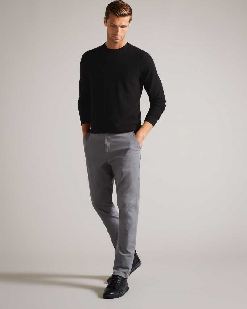 Black Ted Baker Staylay Textured crew neck jumper | ZA0000753