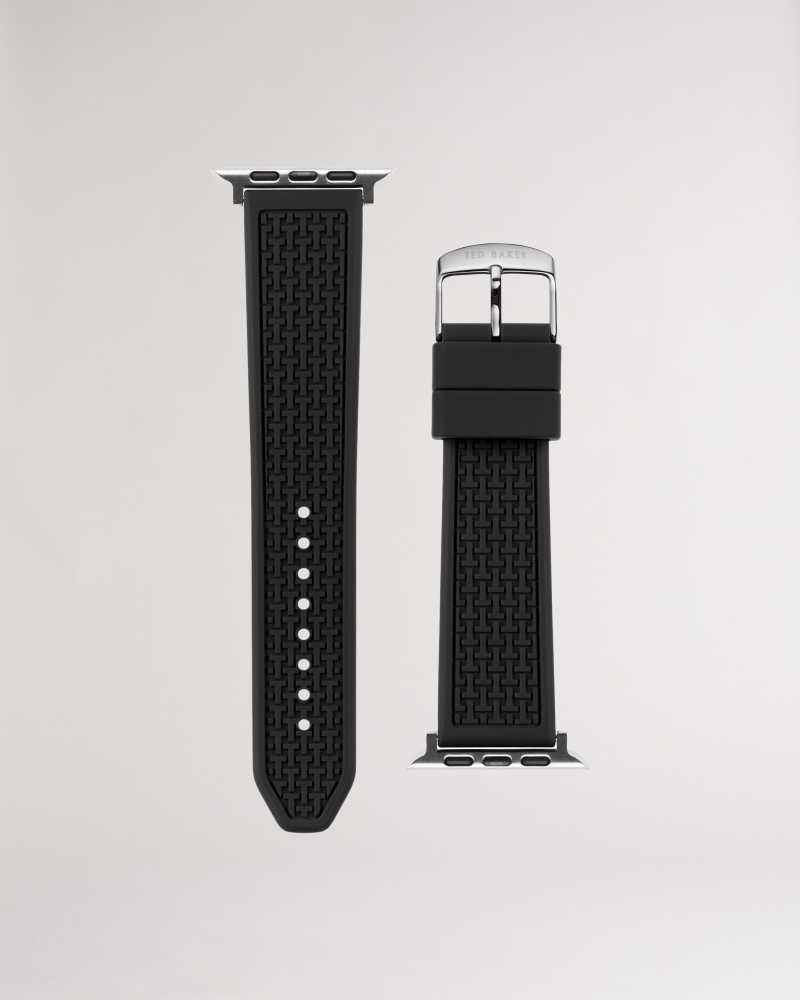 Black Ted Baker Stropus Black Silicone Apple Watch Strap | ZA0002096