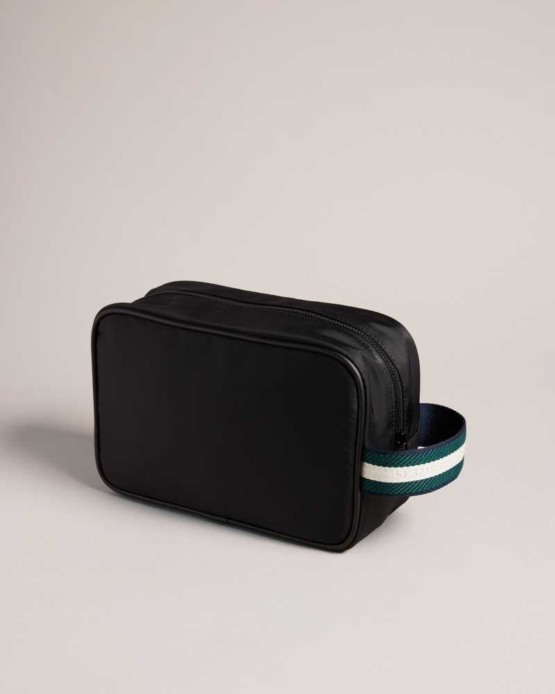 Black Ted Baker Tabcard Nylon Washbag | ZA0000524