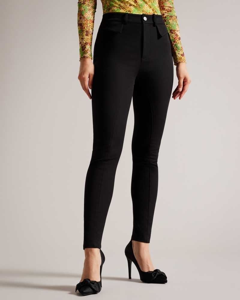 Black Ted Baker Tesia Panelled Trousers | ZA0001508