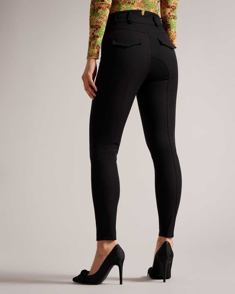 Black Ted Baker Tesia Panelled Trousers | ZA0001508