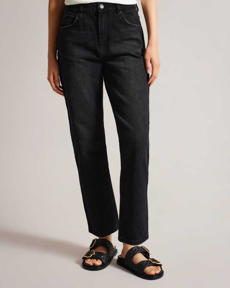 Black Ted Baker Tisola Straight Leg Jeans | ZA0000670