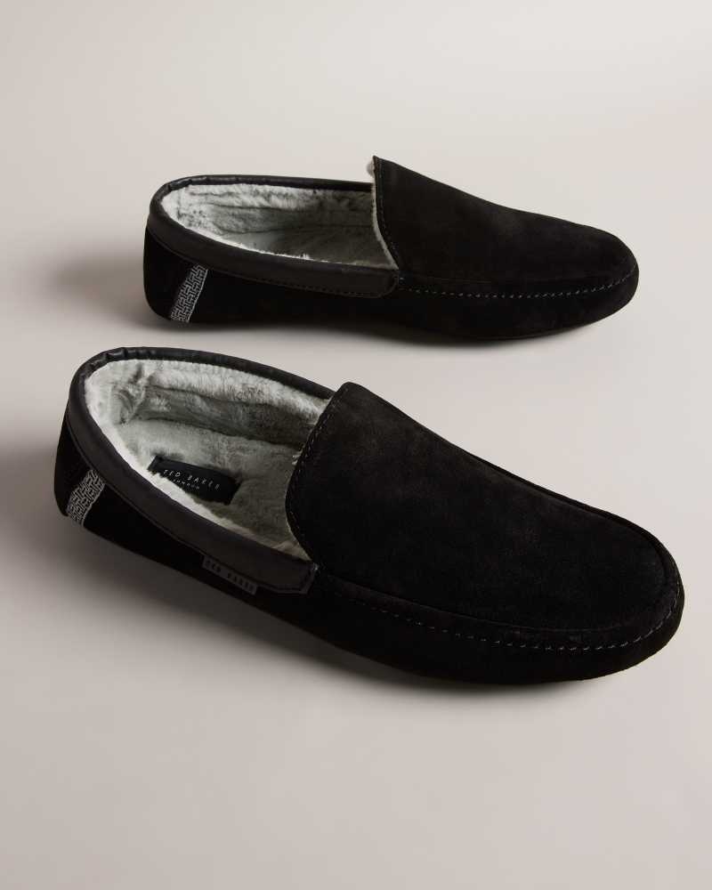 Black Ted Baker Vallant Moccasin Slippers | ZA0001699