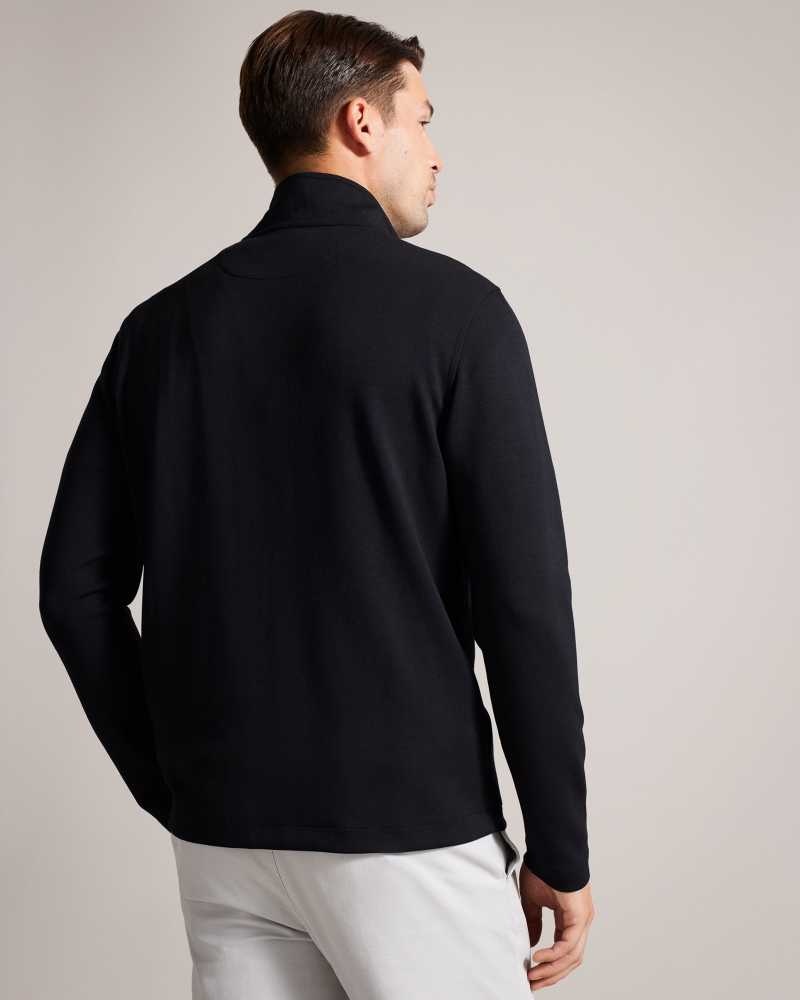 Black Ted Baker Veller Long Sleeve Half Zip Jumper | ZA0000718