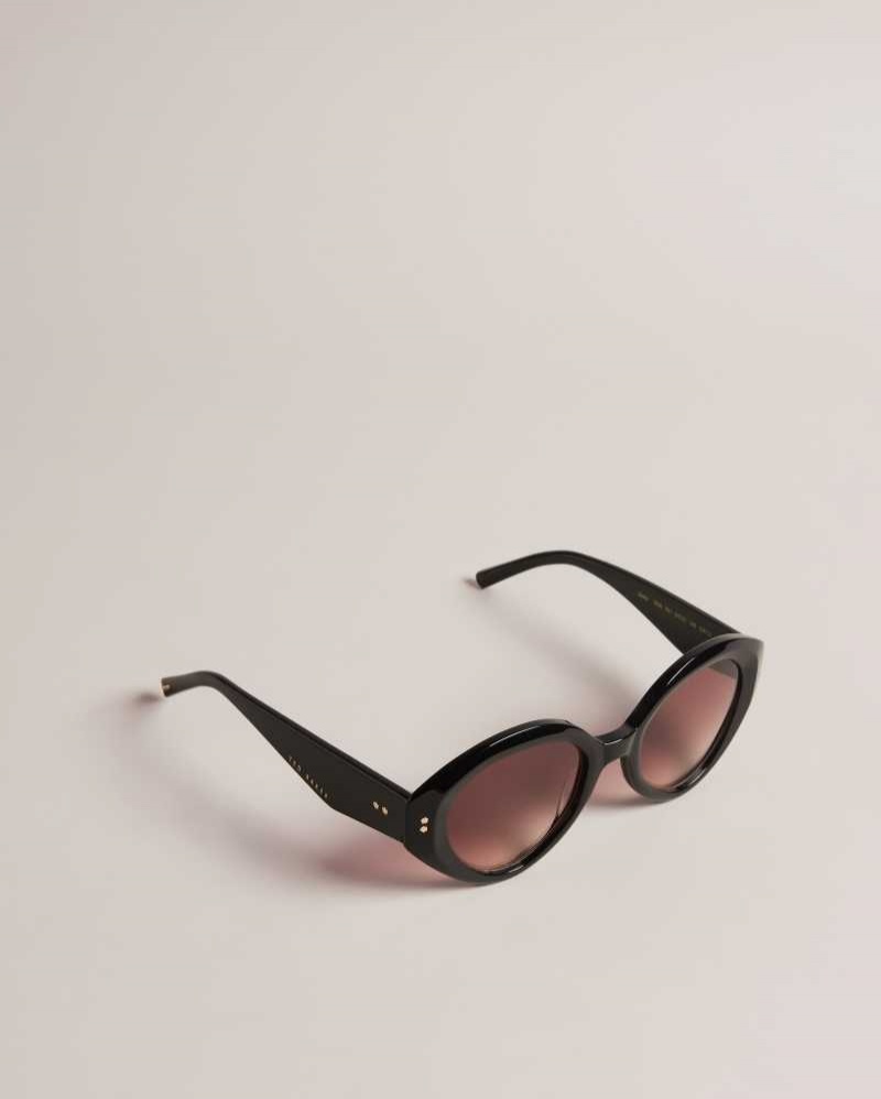 Black Ted Baker Zaadie Chunky Circle Frame Sunglasses | ZA0002115