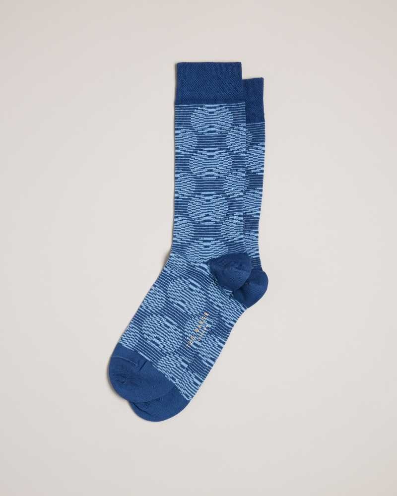 Blue Ted Baker Circsok Circular Geometric Socks | ZA0002072