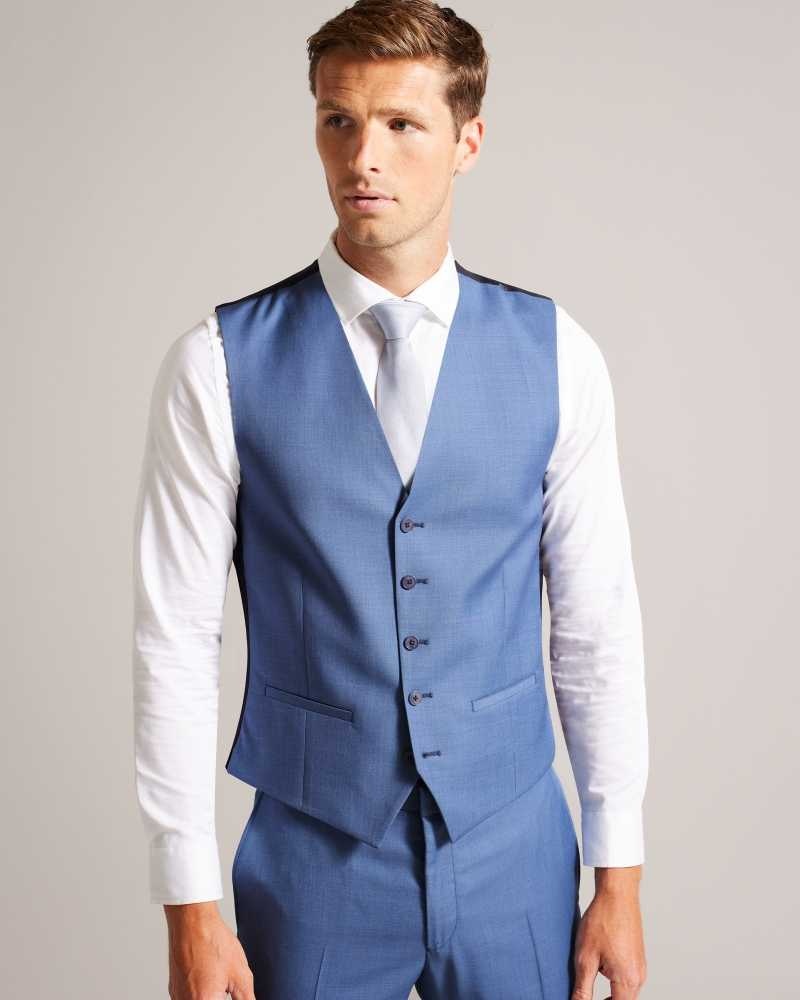 Blue Ted Baker Dorsews Wool Waistcoat | ZA0001110