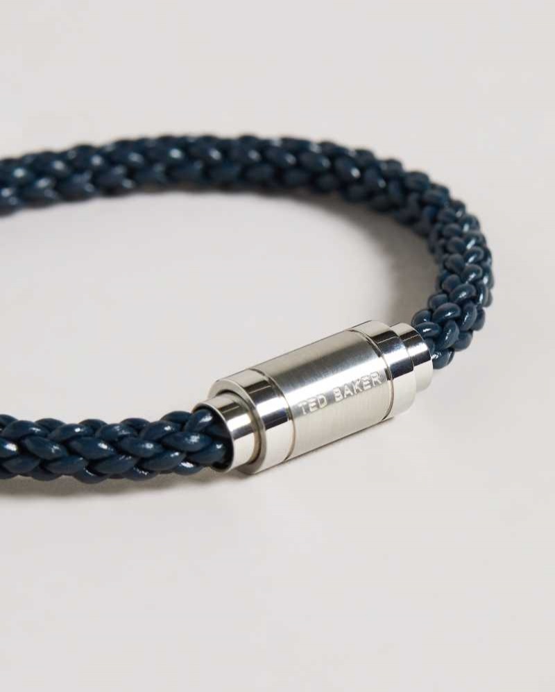 Blue Ted Baker Duran Leather Woven Bracelet | ZA0002087