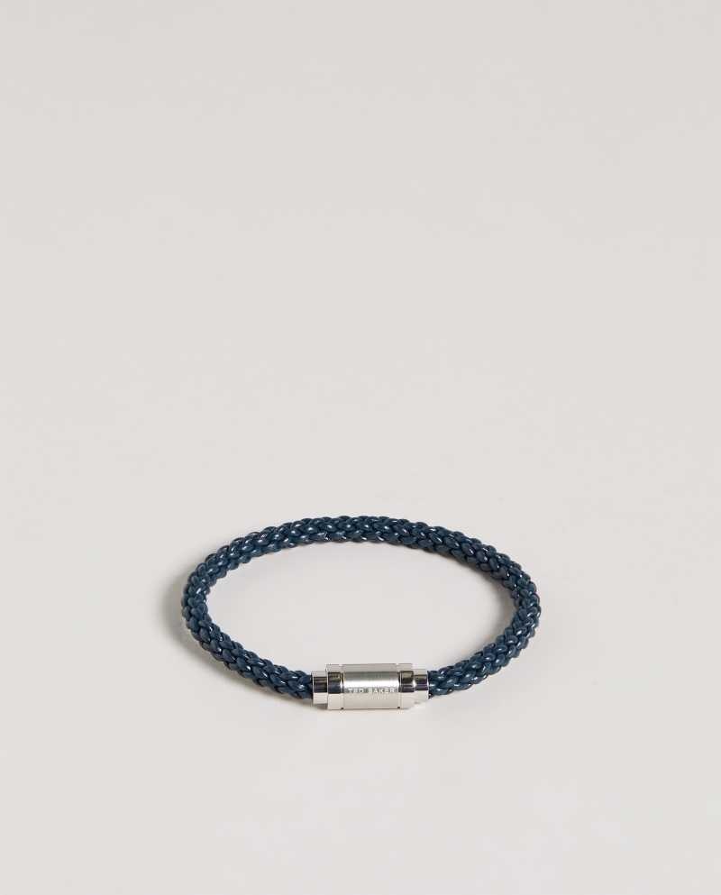 Blue Ted Baker Duran Leather Woven Bracelet | ZA0002087