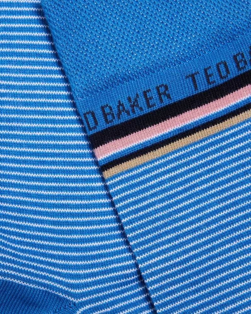 Blue Ted Baker Finestr Fine Striped Socks | ZA0002082