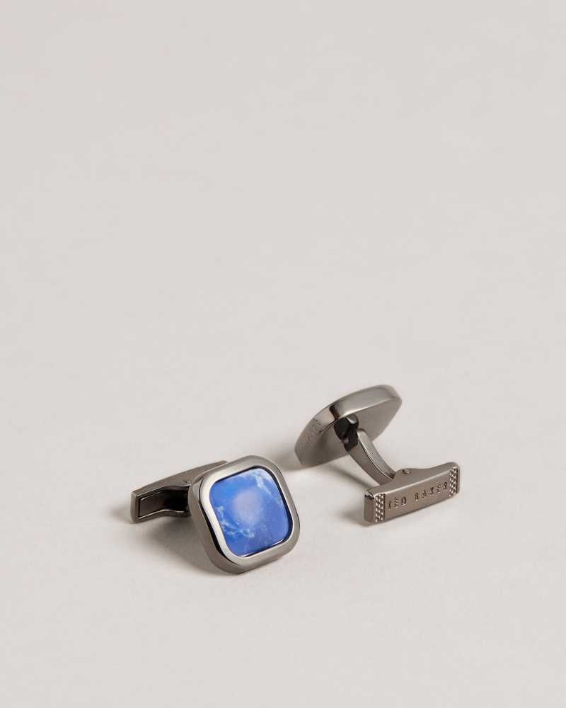 Blue Ted Baker Marbled Marbled Cufflinks | ZA0001806