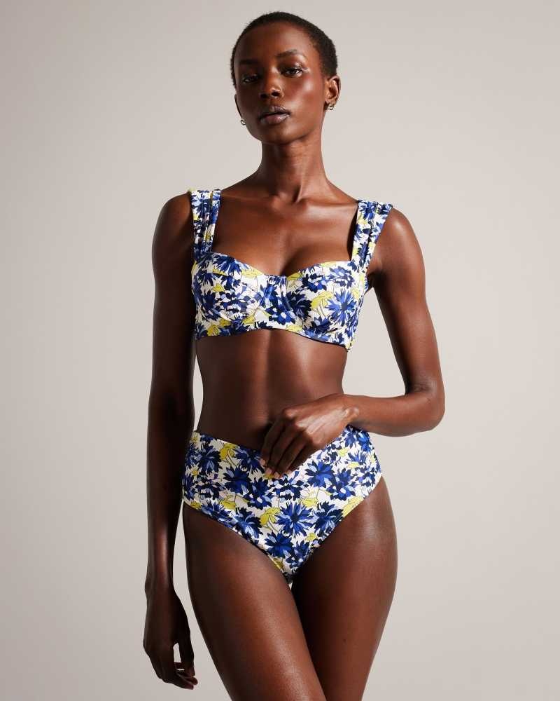 Blue Ted Baker Pippea Floral Balconette Bikini Top | ZA0001212