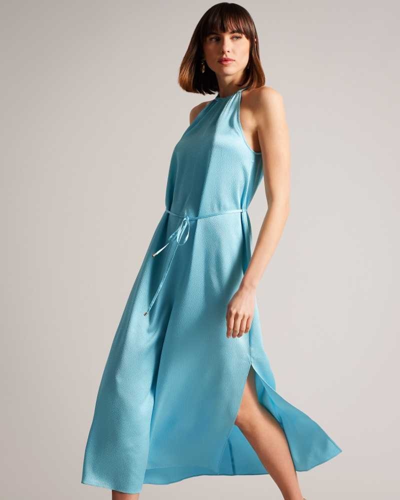 Blue Ted Baker Roxieyy Halterneck Midaxi Dress | ZA0000101