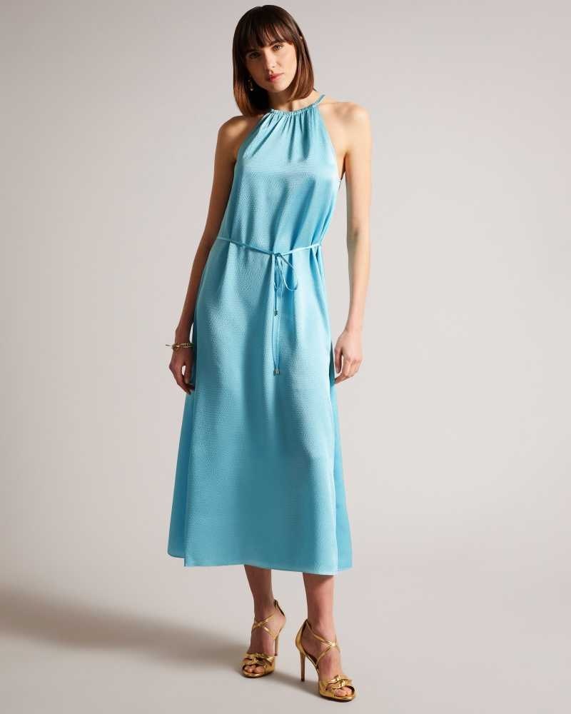 Blue Ted Baker Roxieyy Halterneck Midaxi Dress | ZA0000101