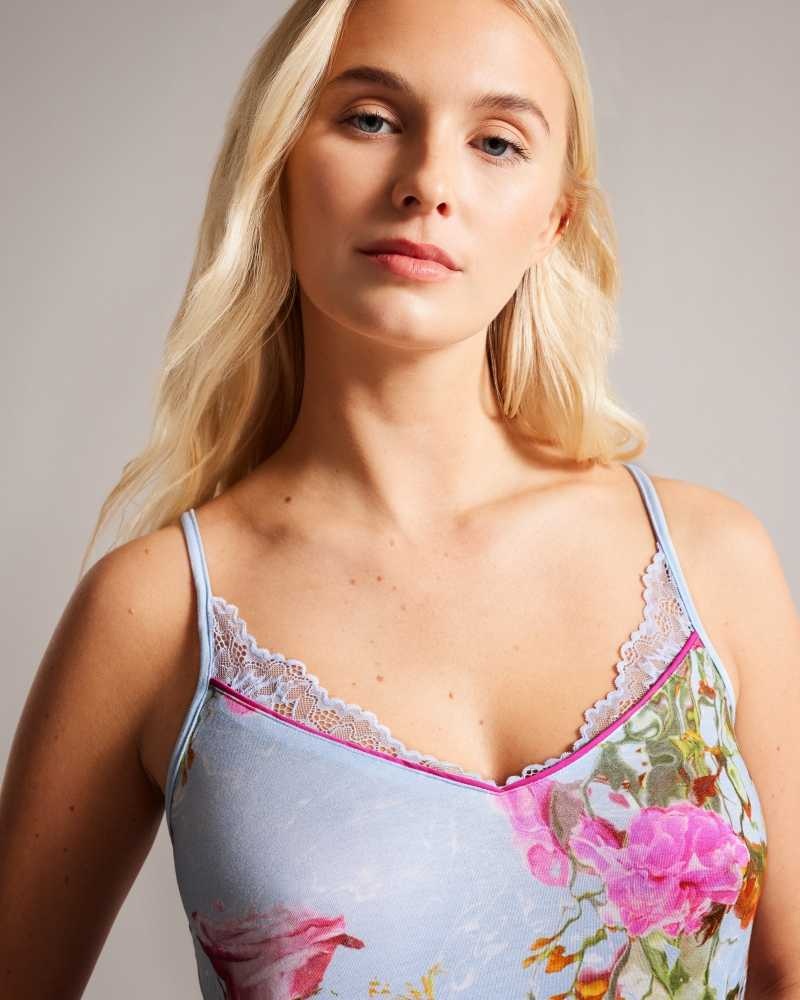 Blue Ted Baker Stepfy Midi Floral Slip | ZA0000801