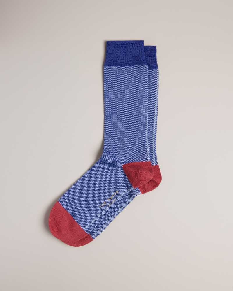 Blue Ted Baker Tedtext Semi Plain Socks | ZA0002064