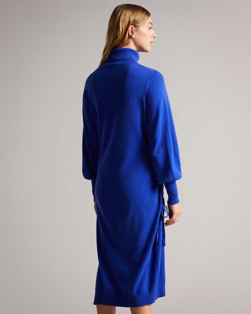 Bright Blue Ted Baker Aavvaa Knitted Dress With Ruched Side Detail | ZA0000231