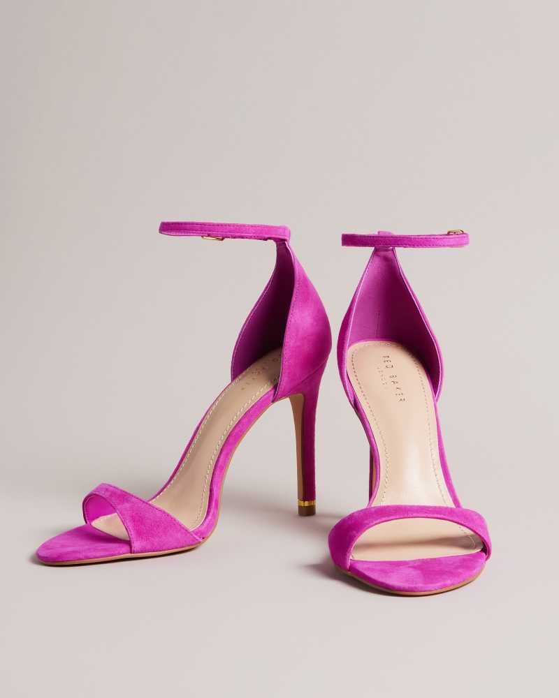 Bright Pink Ted Baker Helmias Open Toe Suede Sandals | ZA0001684