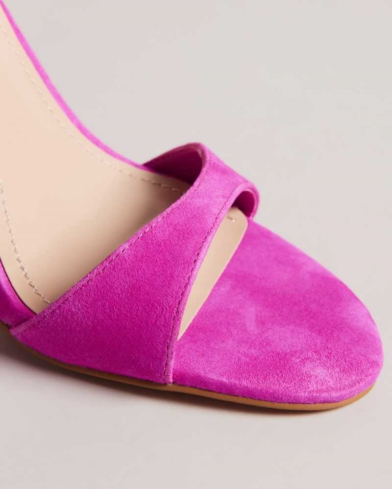 Bright Pink Ted Baker Helmias Open Toe Suede Sandals | ZA0001684