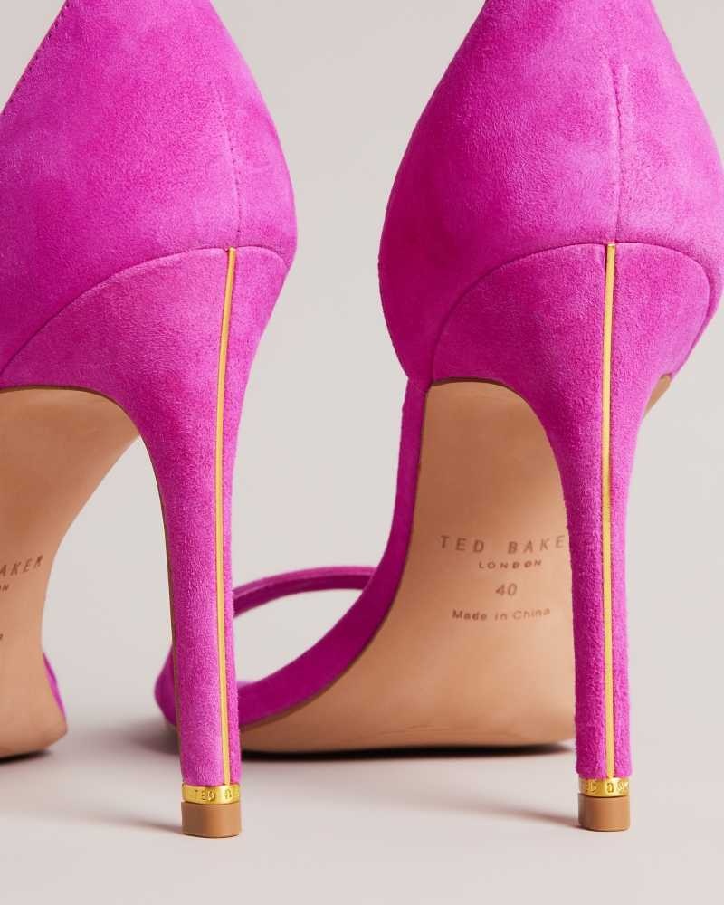 Bright Pink Ted Baker Helmias Open Toe Suede Sandals | ZA0001684