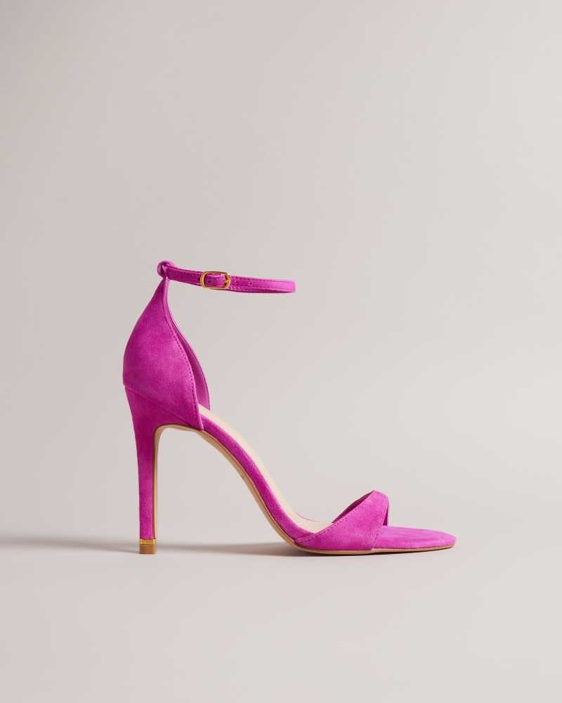 Bright Pink Ted Baker Helmias Open Toe Suede Sandals | ZA0001684