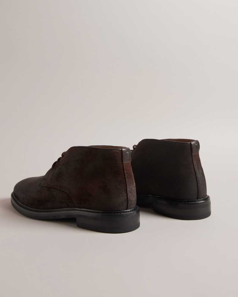 Brown Chocolate Ted Baker Anddrew Polished Suede Chukka Boots | ZA0001610