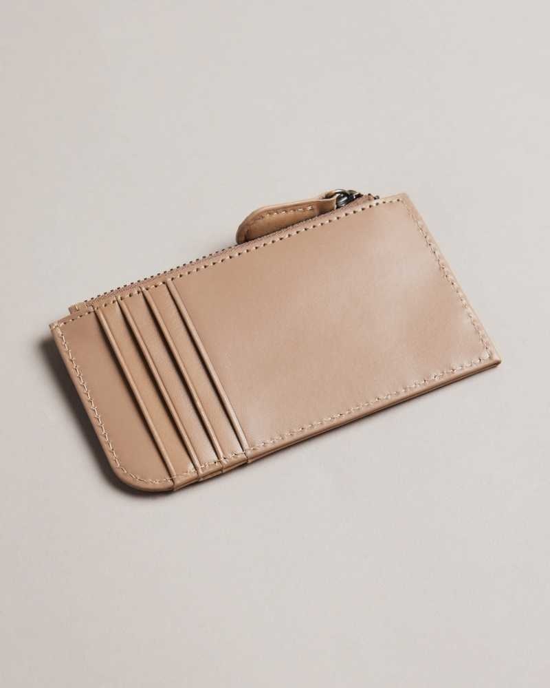 Brown Ted Baker Needt Nubuck Leather Card Holder | ZA0000351