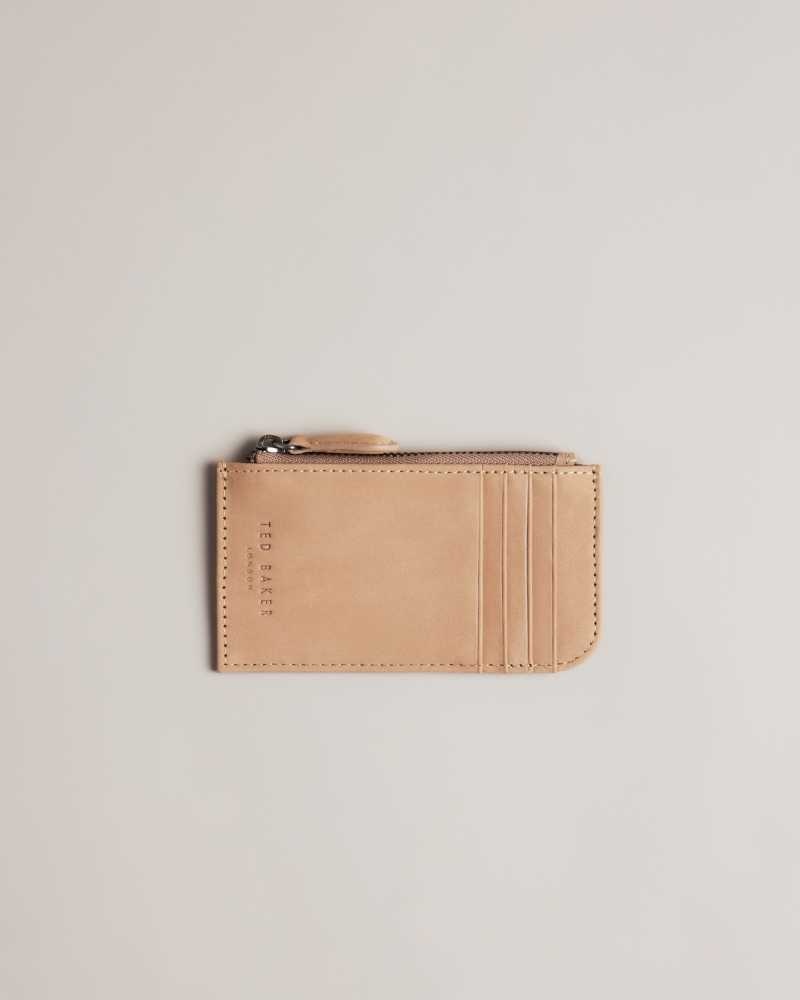 Brown Ted Baker Needt Nubuck Leather Card Holder | ZA0000351