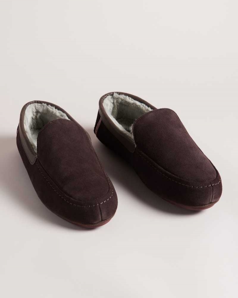 Brown Ted Baker Vallant Moccasin Slippers | ZA0001702